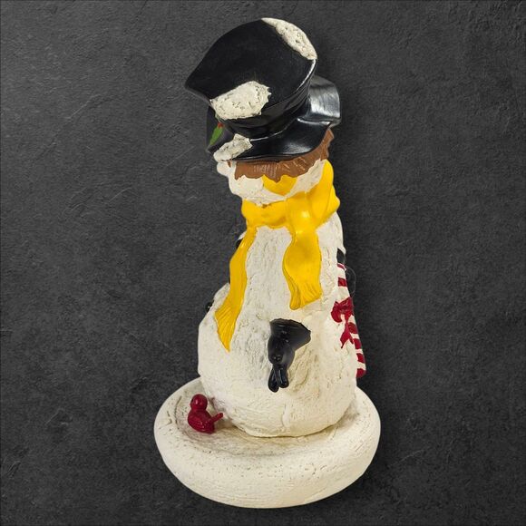 Vintage Hand Painted Ceramic Snowman Figurine Textured “Snow” Finish 12" Holiday - Picture 2 of 10